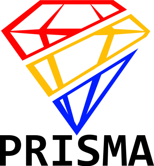 Prismas Logga - diamant i tre färger